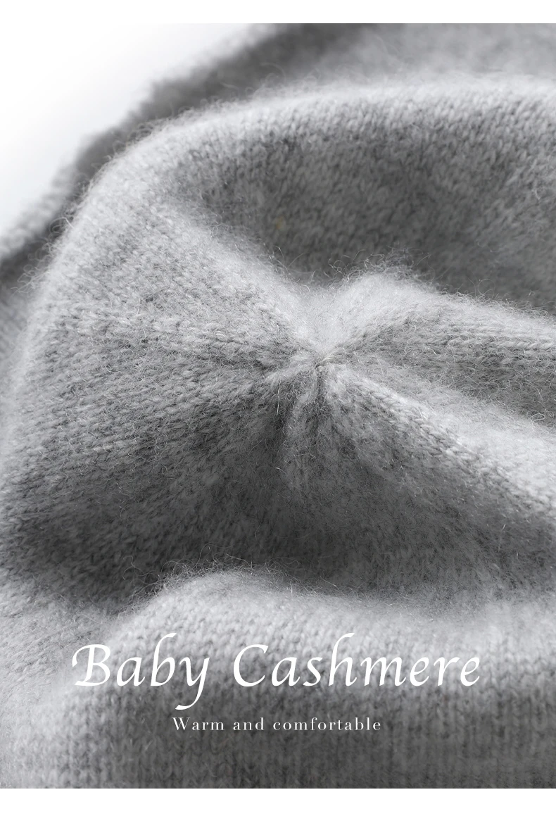 New Winter Cashmere Knitted Unisex Warm Hat High Quality Solid Leisure Sleeve Hat Men's And Women's High Quality Hat