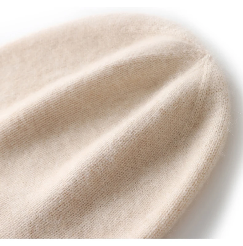 New Winter Cashmere Knitted Unisex Warm Hat High Quality Solid Leisure Sleeve Hat Men's And Women's High Quality Hat