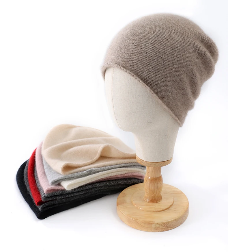 New Winter Cashmere Knitted Unisex Warm Hat High Quality Solid Leisure Sleeve Hat Men's And Women's High Quality Hat