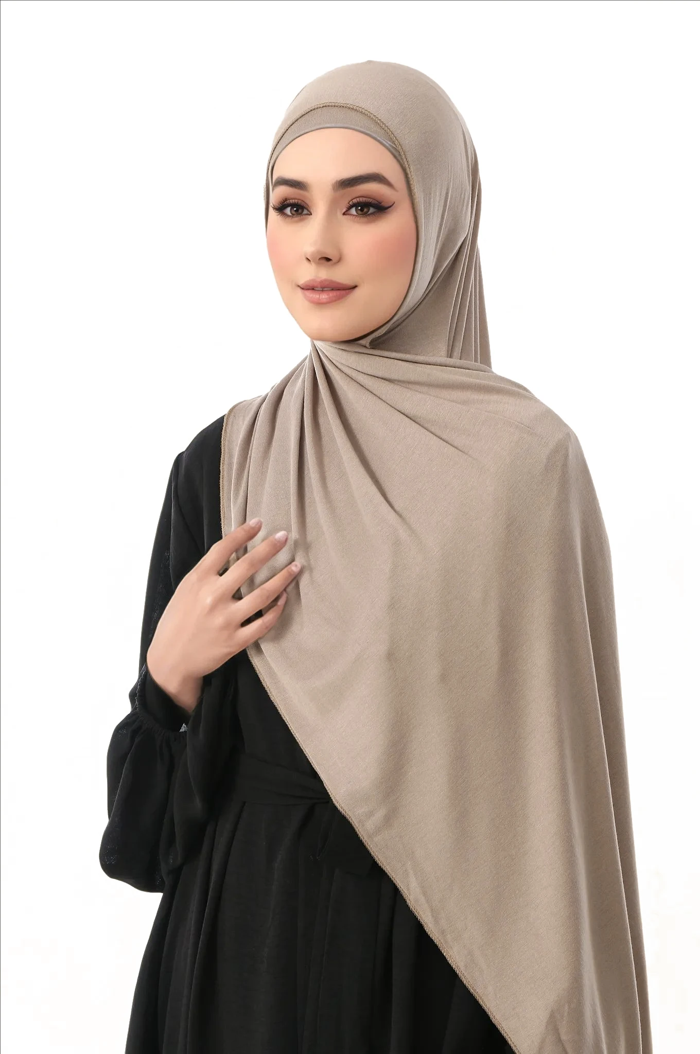 6/Pcs Modal Inner Caps Hijab And 1/Pcs Hairband Set Muslim Instant Hijabs Scarf Shawls Elastic Jersey Bonnet Islam Turban