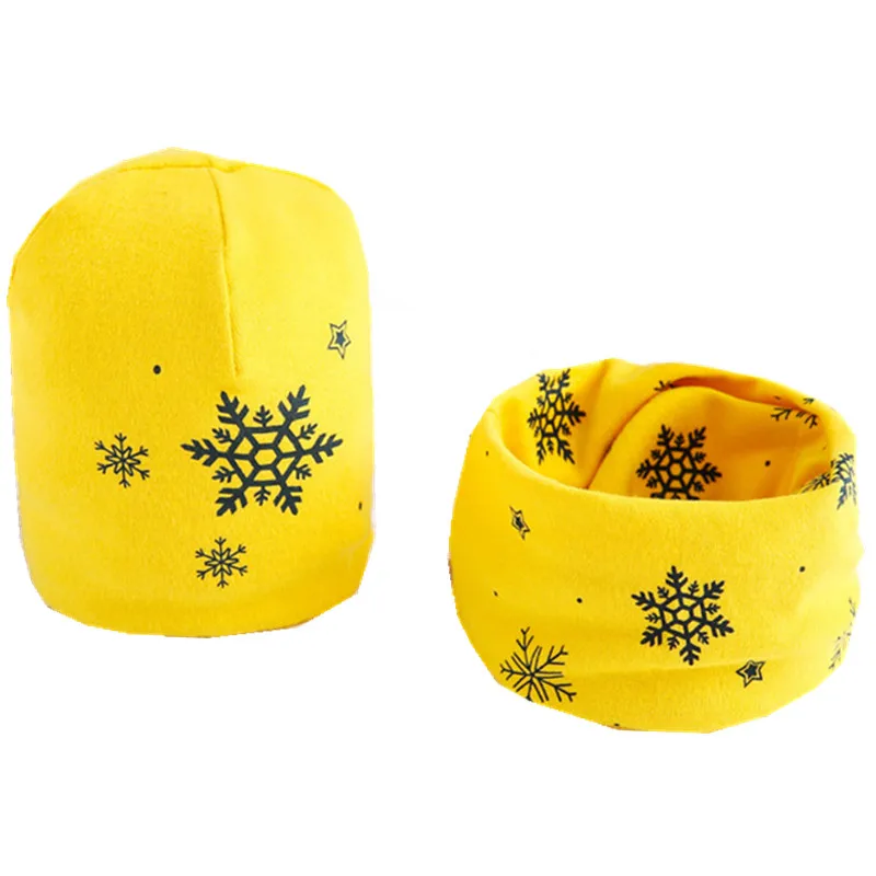 New Spring Autumn Girls Hat Scarf Set Cartoon Owl Star Swan Baby Boy Girls Hat Set Children Hat Scarf-Collar Cotton Kids Hat Set