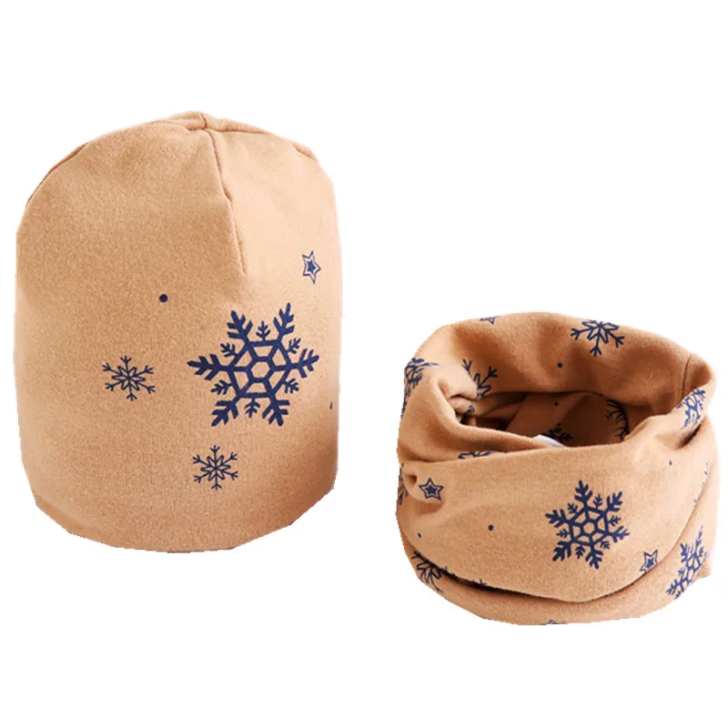 New Spring Autumn Girls Hat Scarf Set Cartoon Owl Star Swan Baby Boy Girls Hat Set Children Hat Scarf-Collar Cotton Kids Hat Set