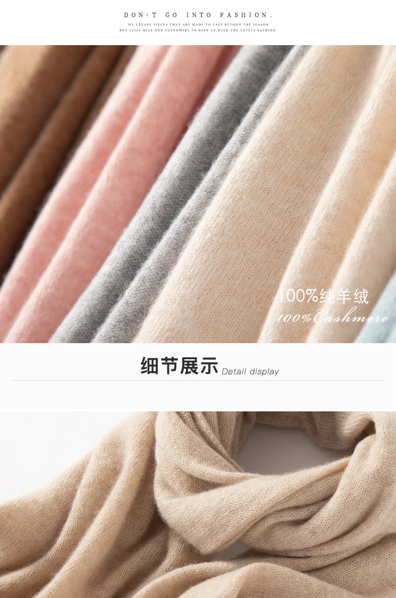 Scarf Women 100% Pashmina Knitting 180*45cm 19Colors Top Grade 2023 Winter Autumn Soft Warm Laides Pure Cashmere Scarves