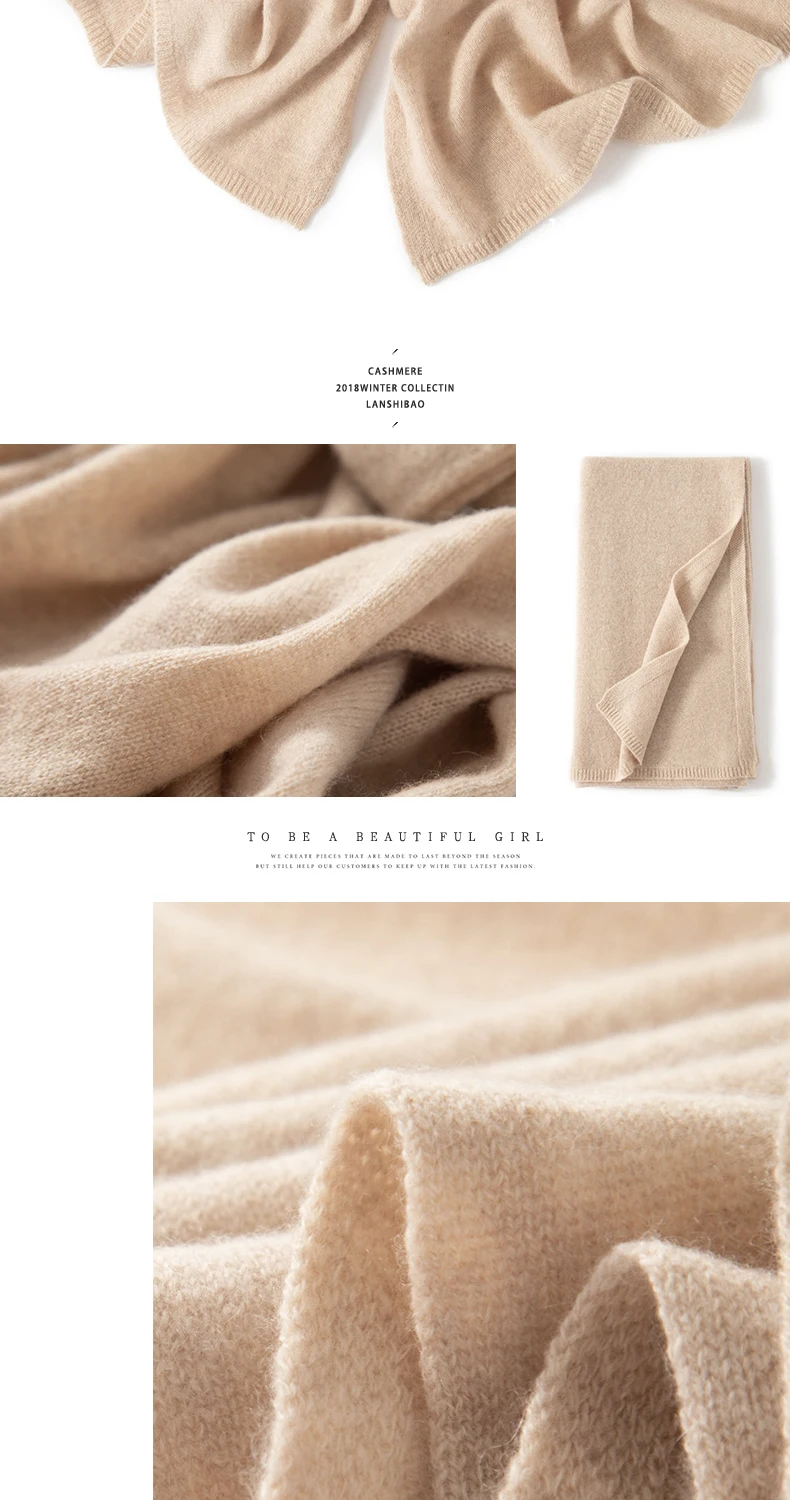 Scarf Women 100% Pashmina Knitting 180*45cm 19Colors Top Grade 2023 Winter Autumn Soft Warm Laides Pure Cashmere Scarves