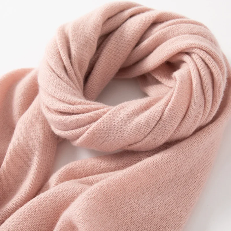 Scarf Women 100% Pashmina Knitting 180*45cm 19Colors Top Grade 2023 Winter Autumn Soft Warm Laides Pure Cashmere Scarves