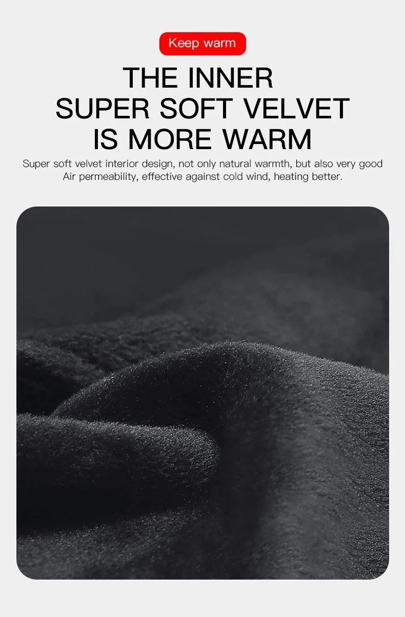 Non-slip Motorcycle Gloves for Men, Touch Screen, Black, Outdoor Cycling, Gym, Fitness, Sports, Running, Warm, Autumn, Winter