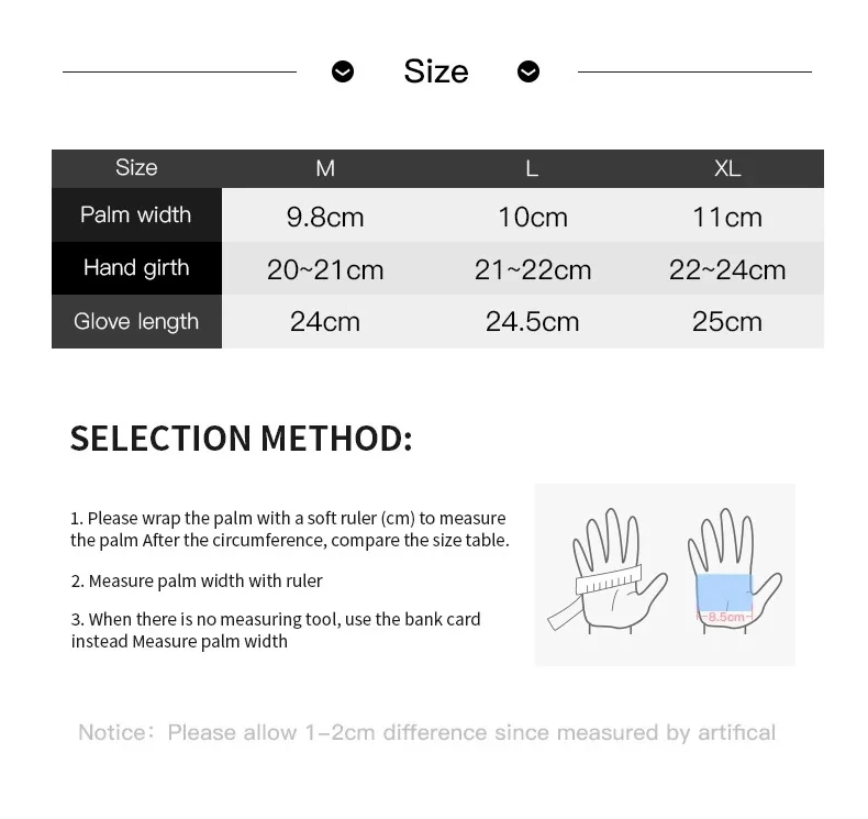 Non-slip Motorcycle Gloves for Men, Touch Screen, Black, Outdoor Cycling, Gym, Fitness, Sports, Running, Warm, Autumn, Winter