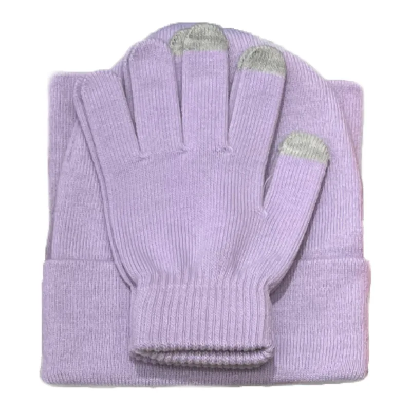 New Unisex Thick Autumn Winter Scarf Hat Gloves Set For Women Outdoor Warm Soft Solid Neck Scaf Beanies Cap Men Windproof Gift