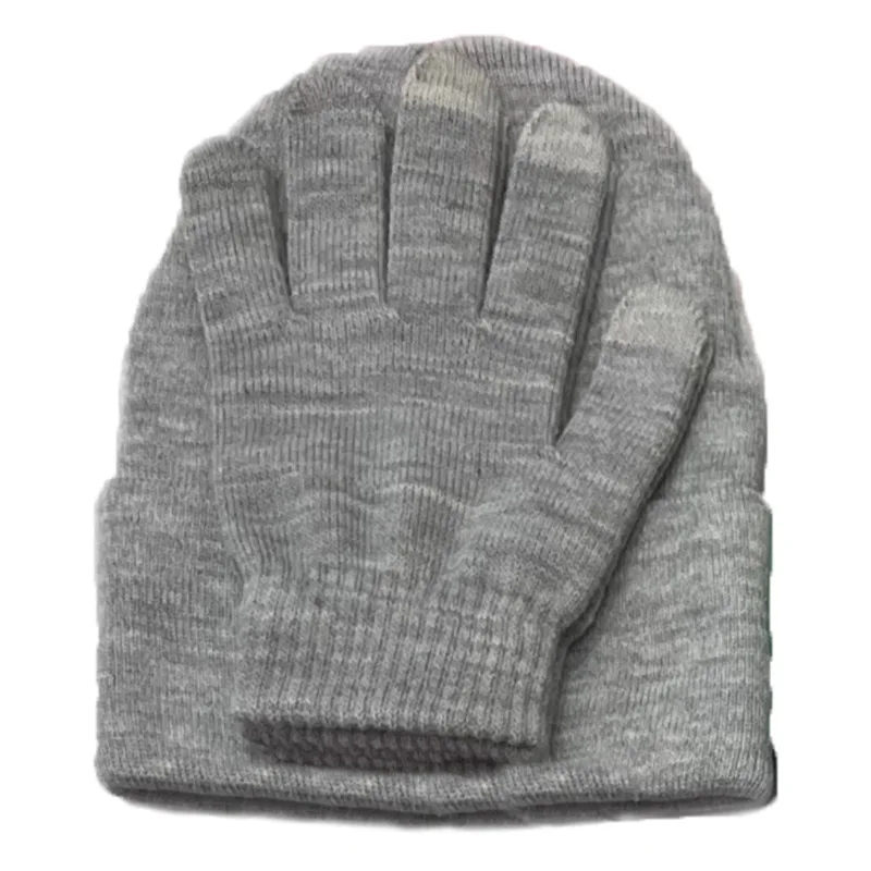 New Unisex Thick Autumn Winter Scarf Hat Gloves Set For Women Outdoor Warm Soft Solid Neck Scaf Beanies Cap Men Windproof Gift