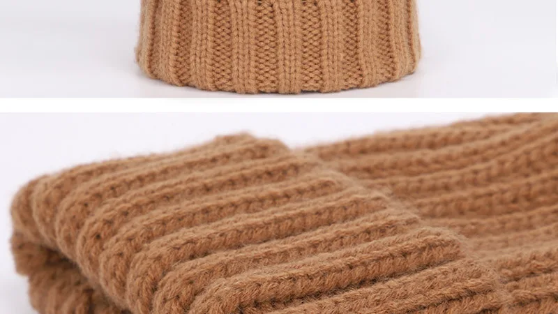 New 2026 Winter Children's Double Hair Ball Woolen Hat Scarf Set Boys Girls Thickened Raccoon Ball Knitted Ear Cap Two Piece Set