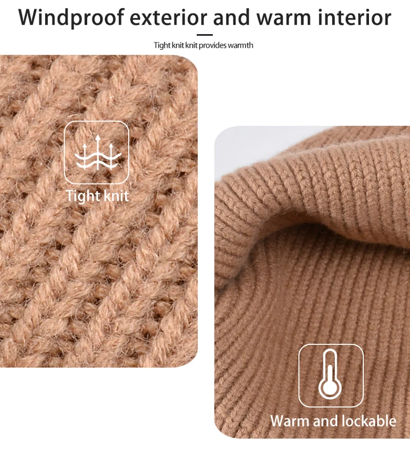 Xinbaoguan 100% Acrylic 8396 Winter Hat, Gloves, Scarf, Warm Set, Men's and Women's Outdoor Ear Protection, Knitted Wool Hat
