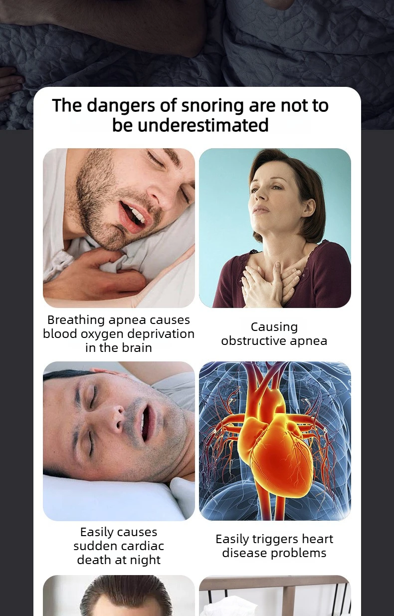 2026 New Anti-Snore Device with Dual-Pulse Stimulation - Sleep Apnea Relief, Snore Reduction, Muscle Trainer for Silent Night