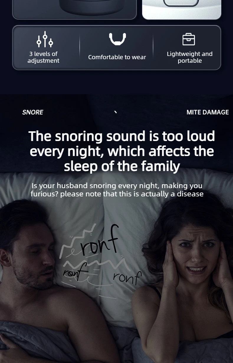 2026 New Anti-Snore Device with Dual-Pulse Stimulation - Sleep Apnea Relief, Snore Reduction, Muscle Trainer for Silent Night