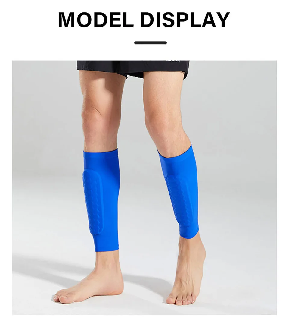 Loogdeel 1PCS Football Shin Guard Socks Sleeves with Foam,Calf Compression Sleeve Honeycomb Pads,Sports Legging&Soccer Equipment