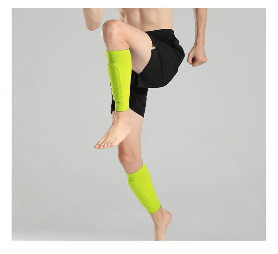 Loogdeel 1PCS Football Shin Guard Socks Sleeves with Foam,Calf Compression Sleeve Honeycomb Pads,Sports Legging&Soccer Equipment