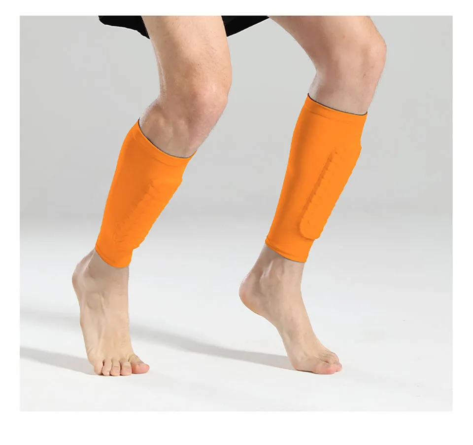 Loogdeel 1PCS Football Shin Guard Socks Sleeves with Foam,Calf Compression Sleeve Honeycomb Pads,Sports Legging&Soccer Equipment