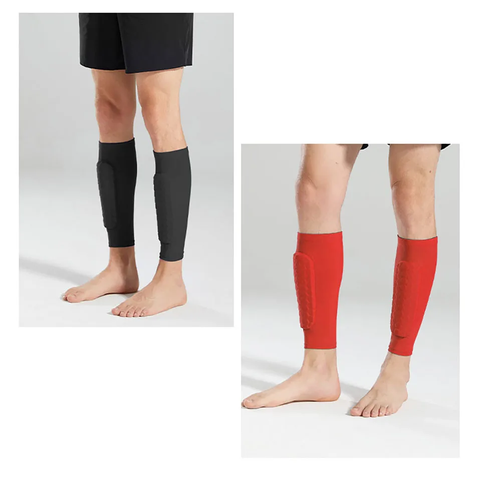 Loogdeel 1PCS Football Shin Guard Socks Sleeves with Foam,Calf Compression Sleeve Honeycomb Pads,Sports Legging&Soccer Equipment