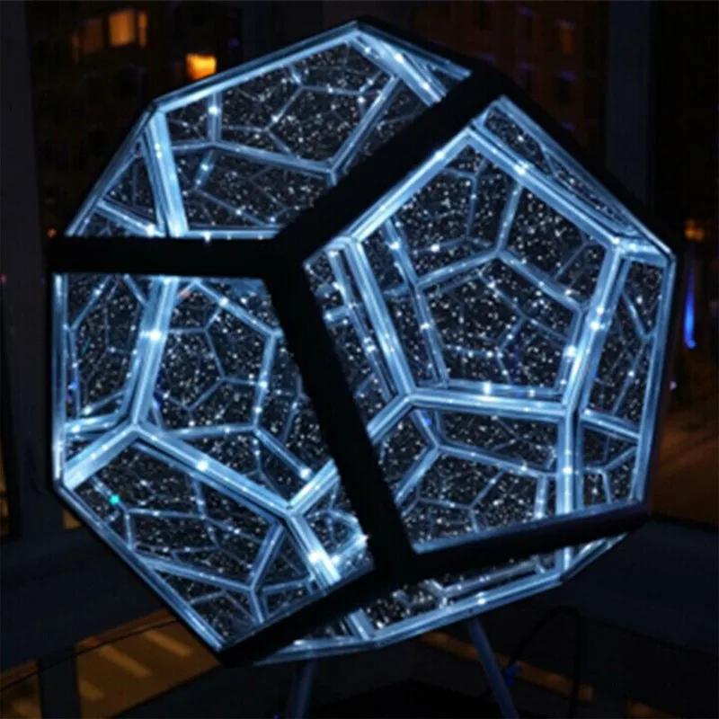 E2 Infinity Dodecahedron Gaming Light 3D Cube Light Desk Cool RGBW Led Table Lamp for Bedroom Gaming Room Decor Led Night Lights