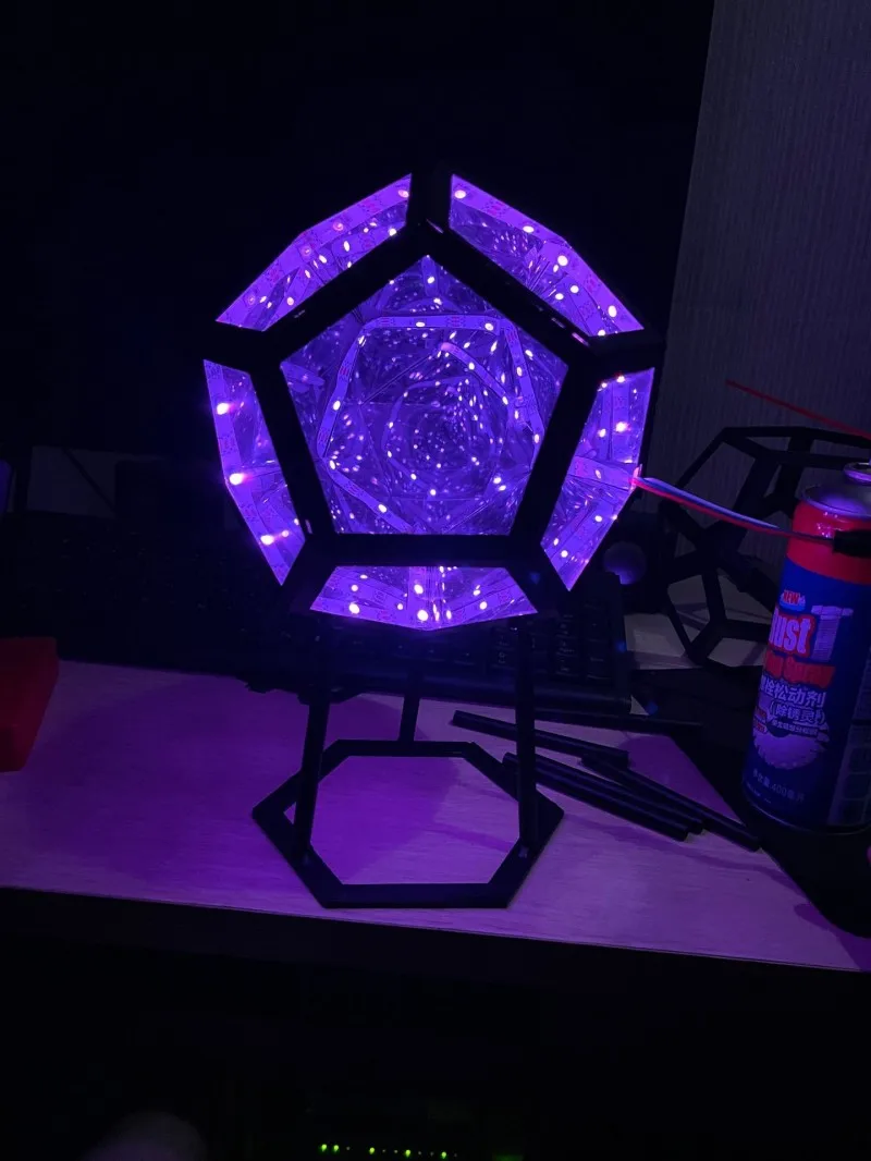 E2 Infinity Dodecahedron Gaming Light 3D Cube Light Desk Cool RGBW Led Table Lamp for Bedroom Gaming Room Decor Led Night Lights