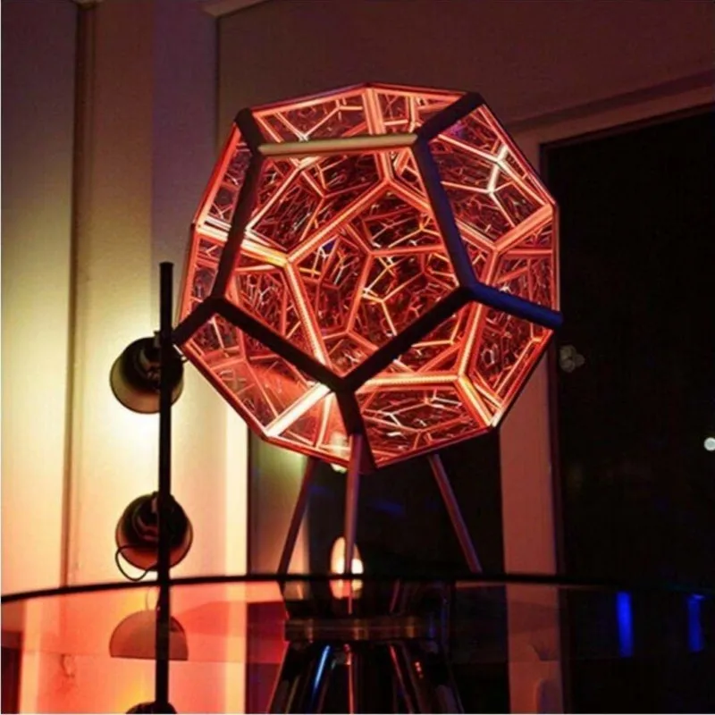 E2 Infinity Dodecahedron Gaming Light 3D Cube Light Desk Cool RGBW Led Table Lamp for Bedroom Gaming Room Decor Led Night Lights