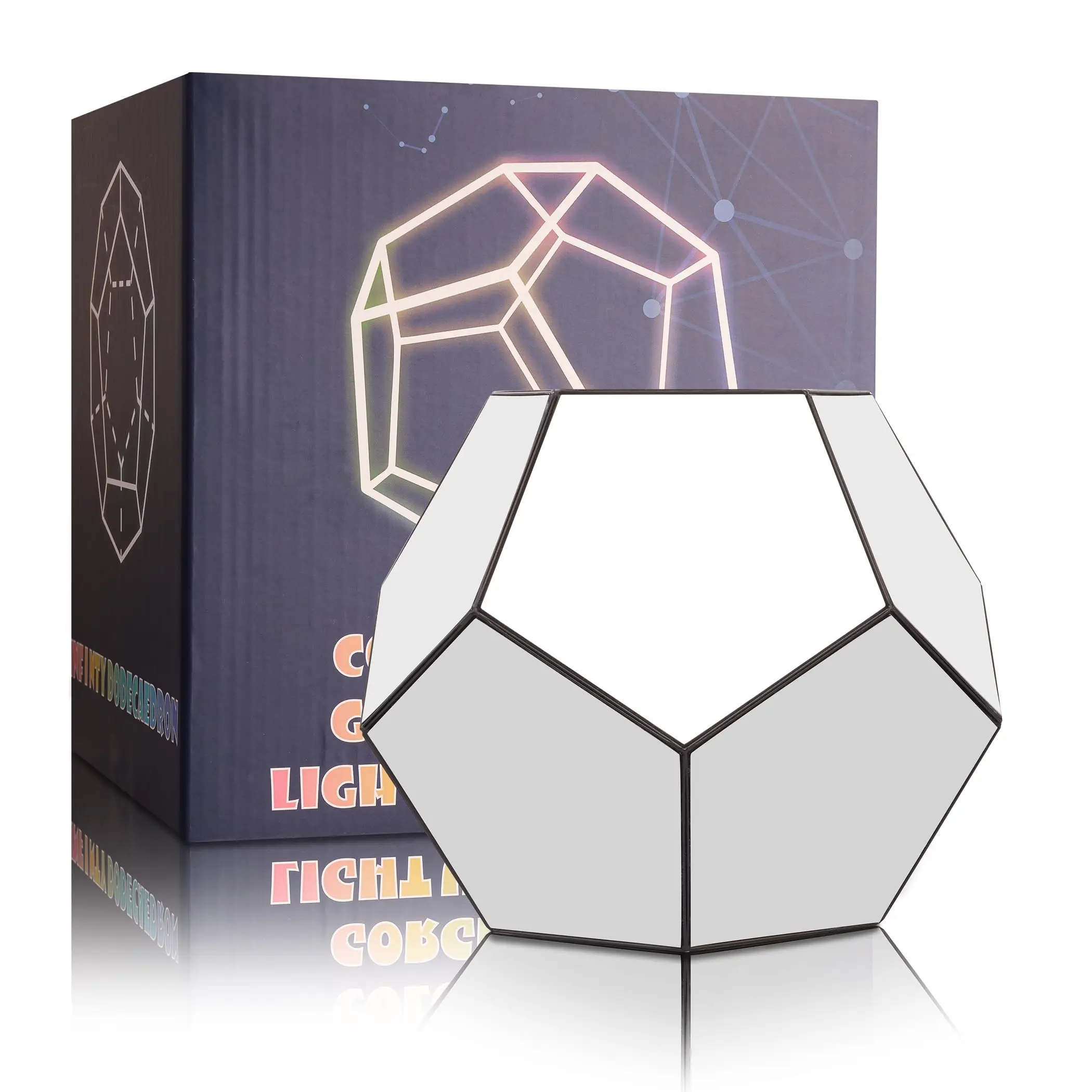 Dreamy Geometric Space LED Night Light Creative Color Home Decor Birthday Gifts Infinity Dodecahedron Mirror Art Light