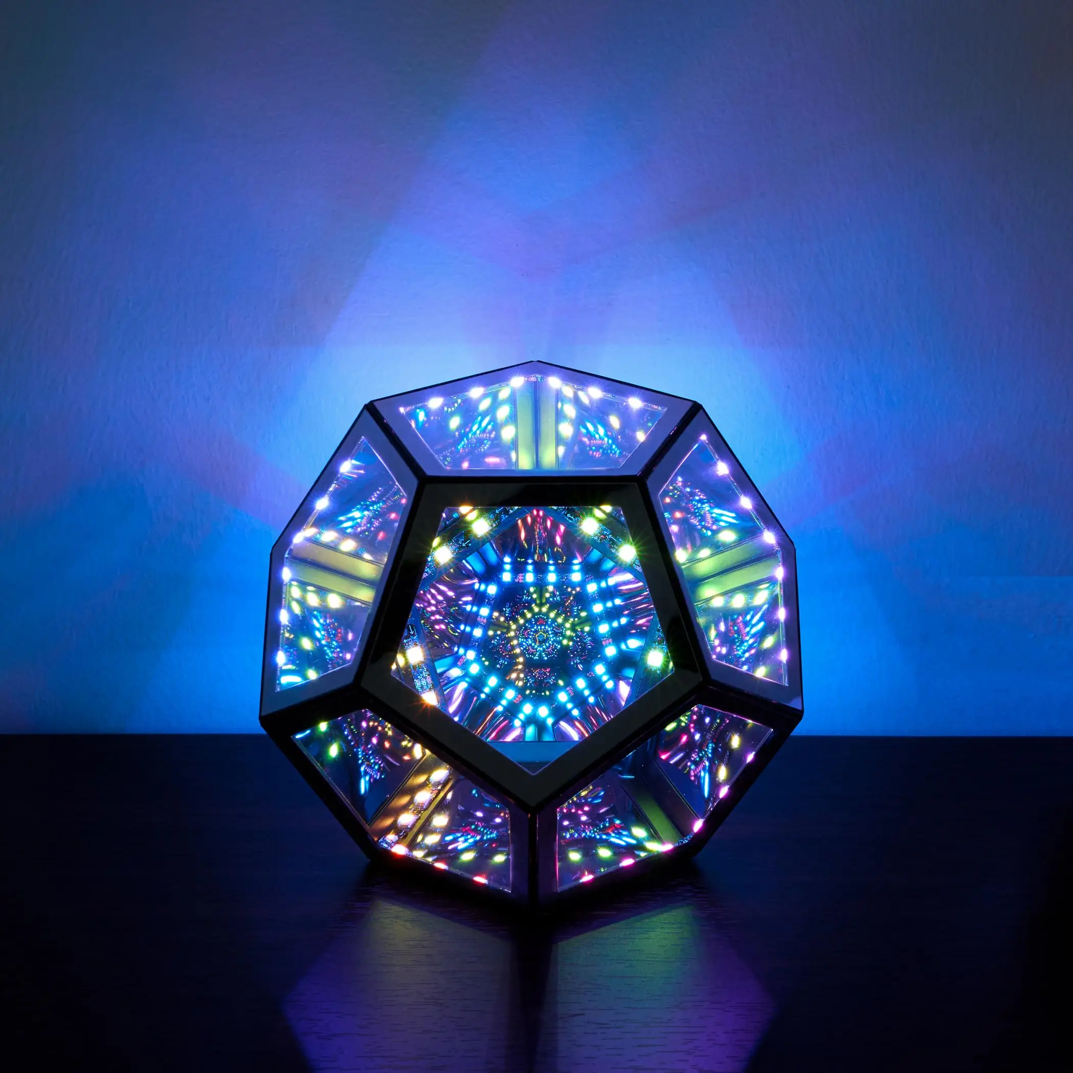 Dreamy Geometric Space LED Night Light Creative Color Home Decor Birthday Gifts Infinity Dodecahedron Mirror Art Light