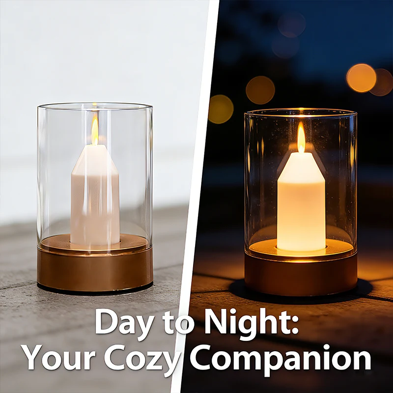LED Night Light Rechargeable Flameless Candle Motion Sensor Dimmable USB Charging Soft Warm Bedroom Portable Table Bedside Lamp