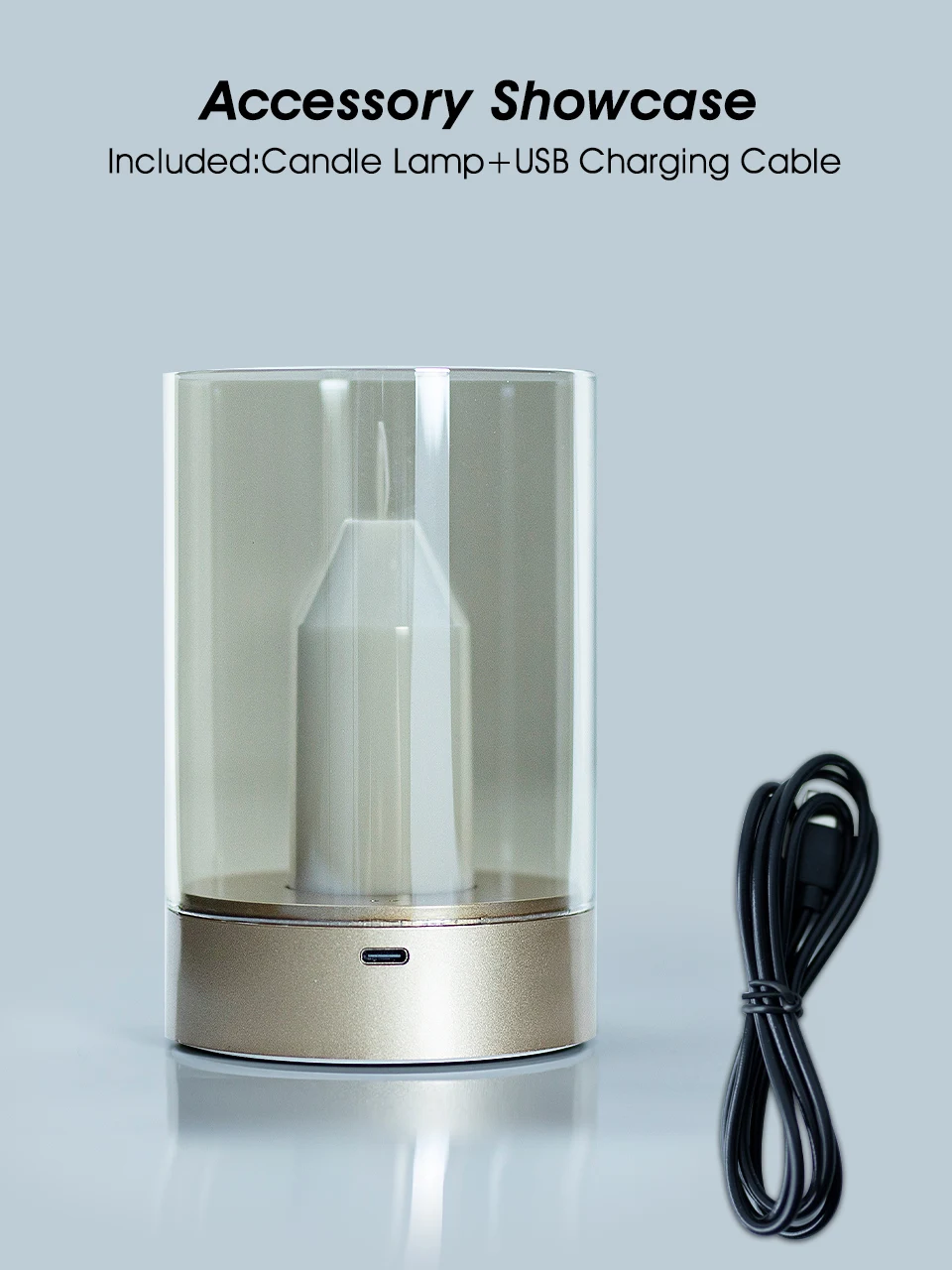 LED Night Light Rechargeable Flameless Candle Motion Sensor Dimmable USB Charging Soft Warm Bedroom Portable Table Bedside Lamp