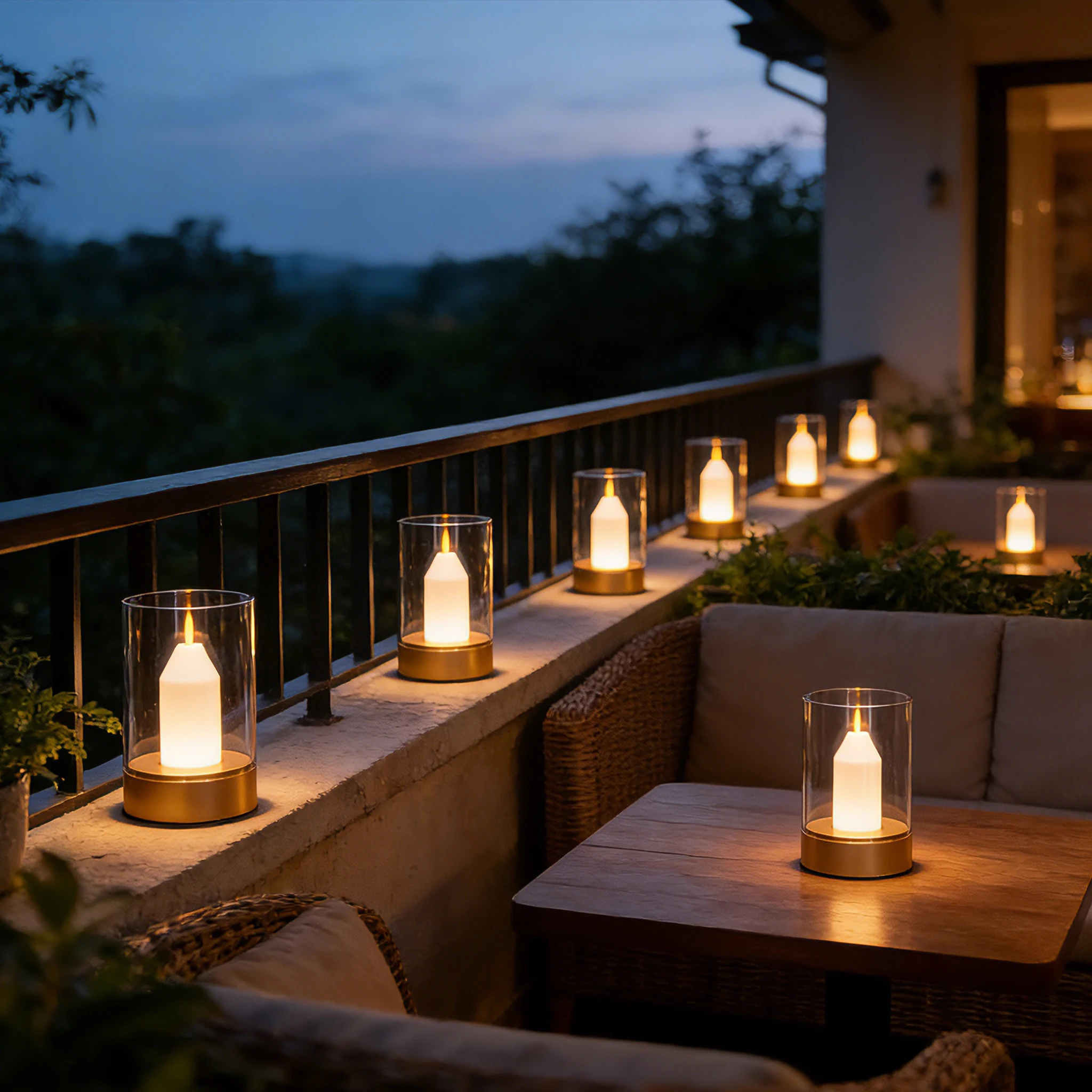 LED Night Light Rechargeable Flameless Candle Motion Sensor Dimmable USB Charging Soft Warm Bedroom Portable Table Bedside Lamp