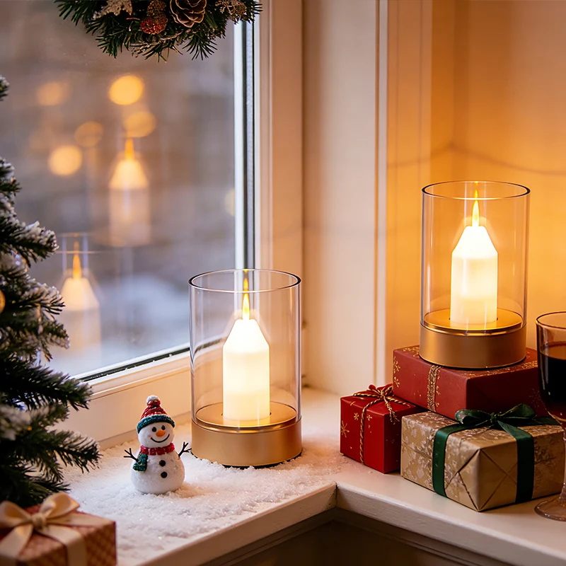 LED Night Light Rechargeable Flameless Candle Motion Sensor Dimmable USB Charging Soft Warm Bedroom Portable Table Bedside Lamp