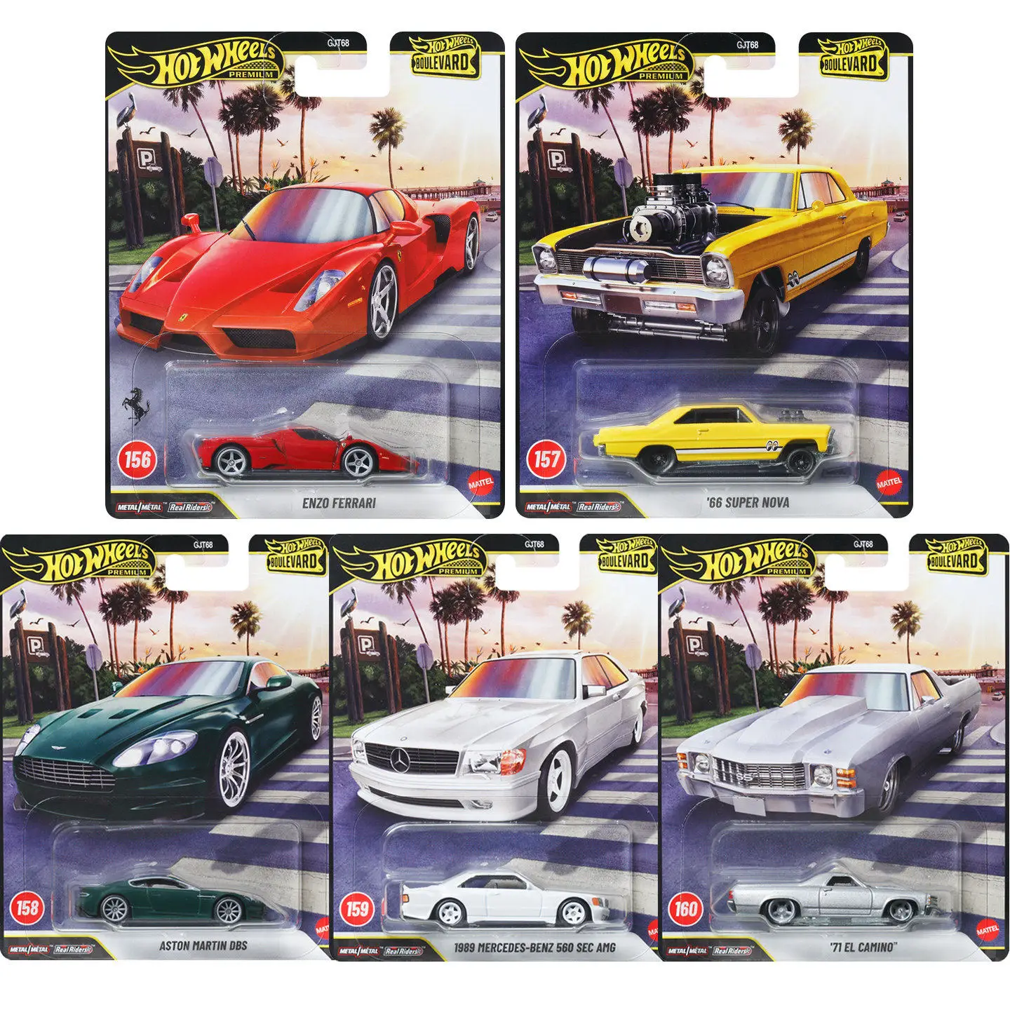 Stock Genuine Hot Wheels Premium Diecast Car Model Boulevard Enzo Ferrari Collectible GJT68 Surprise Gift Toy Car