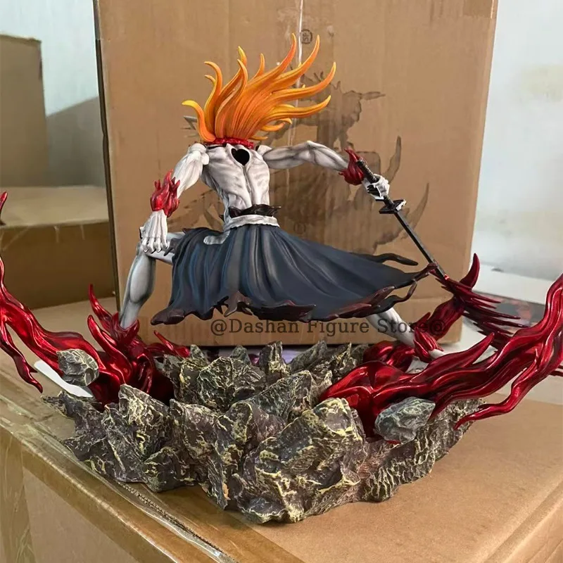 23cm Bleach Hollow Ichigo Action Figure Collectible Doll Saigo No Getsuga Tenshou Hollowfied Kurosaki Ichigo Statue Model Toys