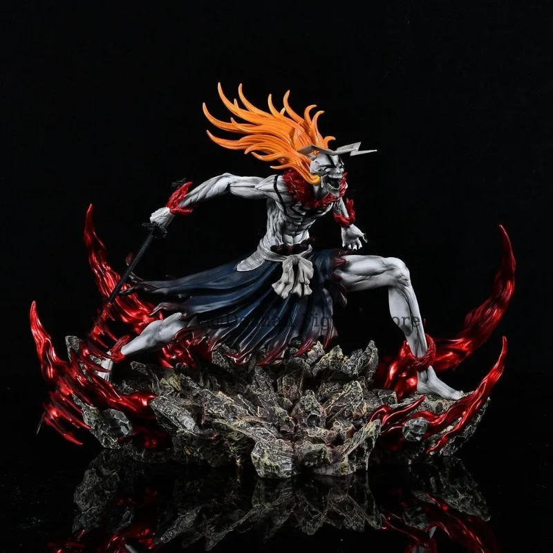 23cm Bleach Hollow Ichigo Action Figure Collectible Doll Saigo No Getsuga Tenshou Hollowfied Kurosaki Ichigo Statue Model Toys