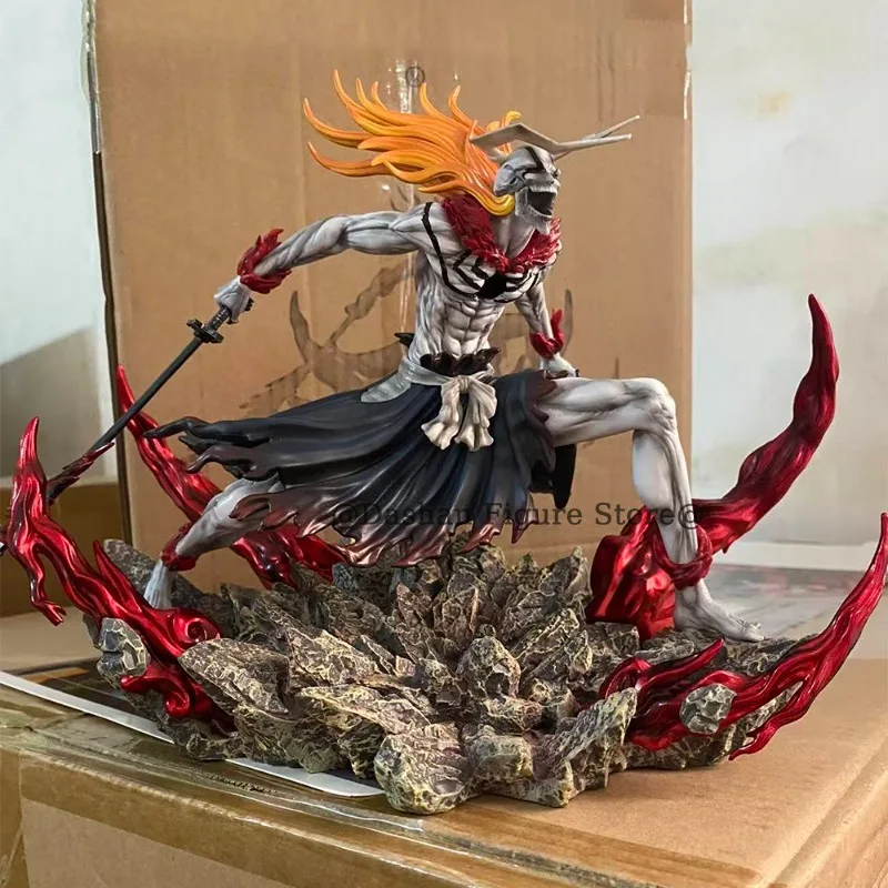 23cm Bleach Hollow Ichigo Action Figure Collectible Doll Saigo No Getsuga Tenshou Hollowfied Kurosaki Ichigo Statue Model Toys