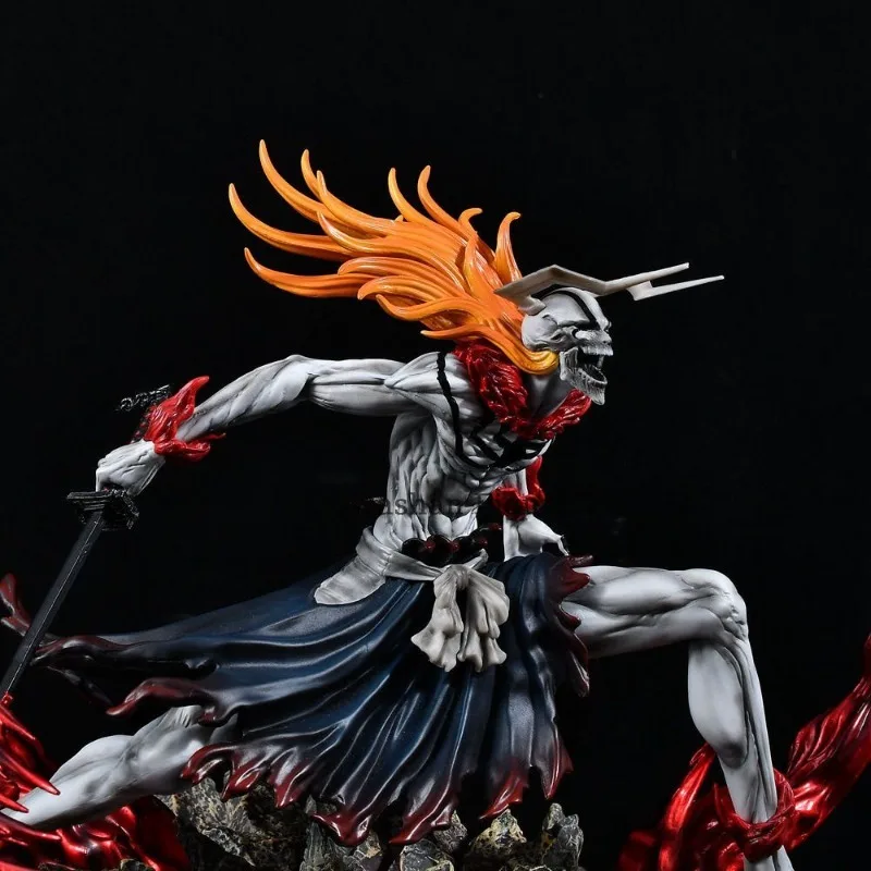23cm Bleach Hollow Ichigo Action Figure Collectible Doll Saigo No Getsuga Tenshou Hollowfied Kurosaki Ichigo Statue Model Toys