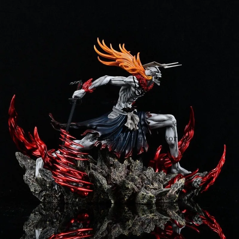 23cm Bleach Hollow Ichigo Action Figure Collectible Doll Saigo No Getsuga Tenshou Hollowfied Kurosaki Ichigo Statue Model Toys