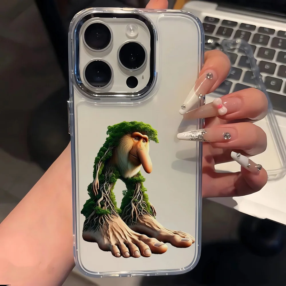 ITALIANO BRAINROT Animal Electroplated Lens Frame Clear Phone Case for iPhone 17 Air 16 15 14 13 12 11 Pro Max XS Max X Cover