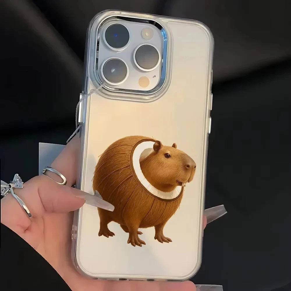 ITALIANO BRAINROT Animal Electroplated Lens Frame Clear Phone Case for iPhone 17 Air 16 15 14 13 12 11 Pro Max XS Max X Cover