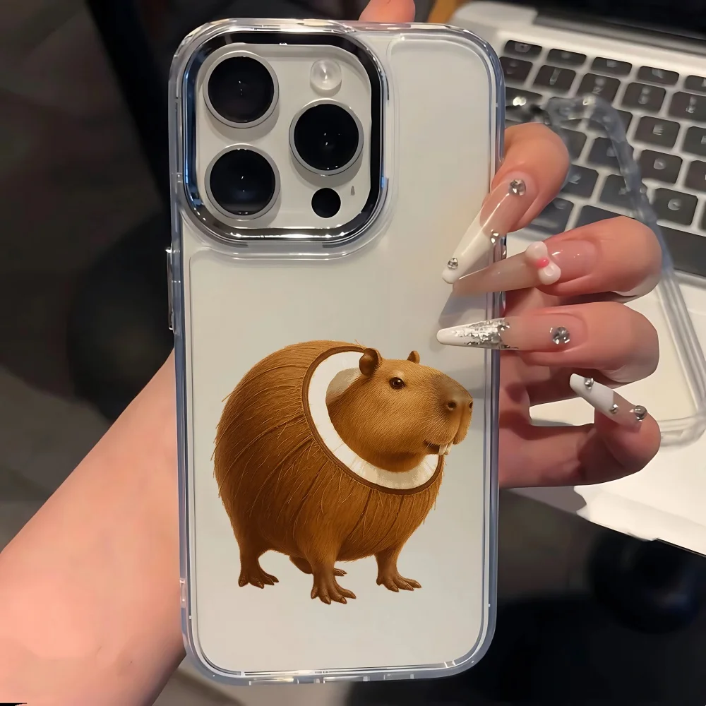 ITALIANO BRAINROT Animal Electroplated Lens Frame Clear Phone Case for iPhone 17 Air 16 15 14 13 12 11 Pro Max XS Max X Cover