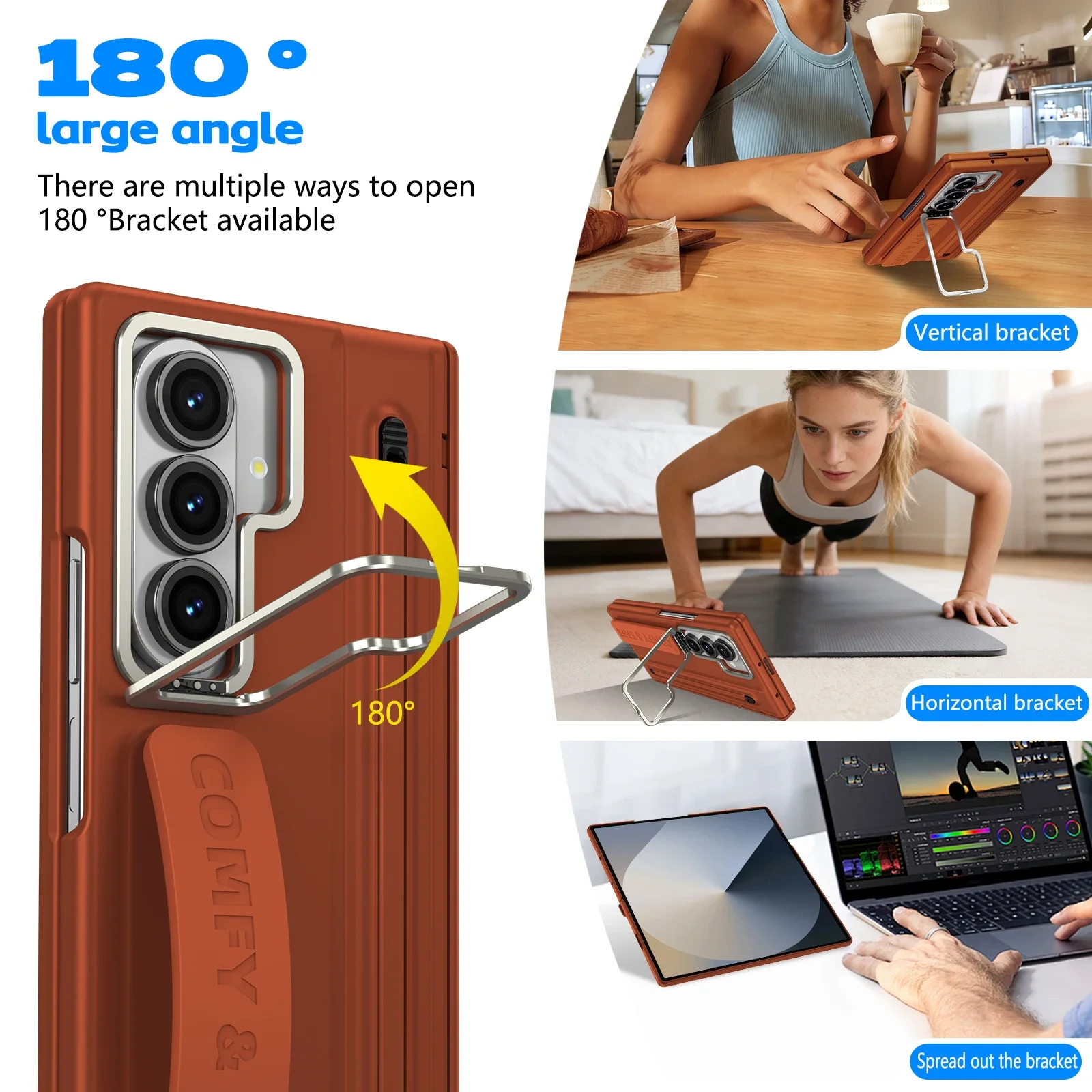 Business Integrated Built-in Screen Protector Phone Case for Samsung Z Fold 8 Ultra 7 6 5 4 Shockproof With Pen Slot Cover