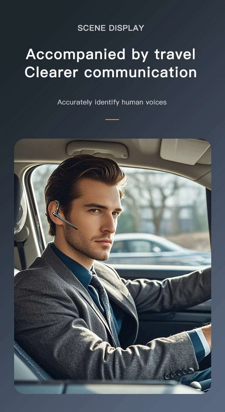 Bluetooth Earphones 5.4 Headphones Stereo Handsfree Noise Canceling Wireless Business Headset With ENC Mic For All Smart Phones