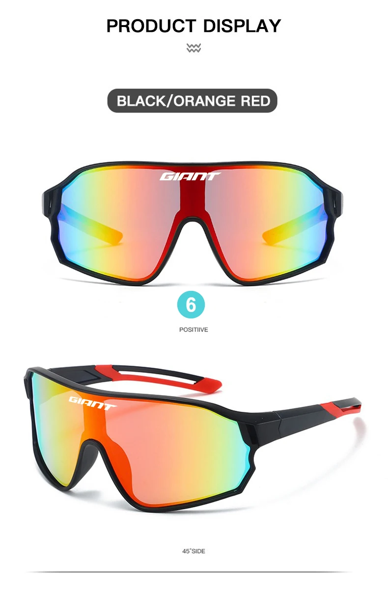 GIANT Top Seller Cycling Glasses UV400 Anti Fog REVO Lenses HD Clarity CE/ANSI Certified Cateye Design MTB/Road Bike
