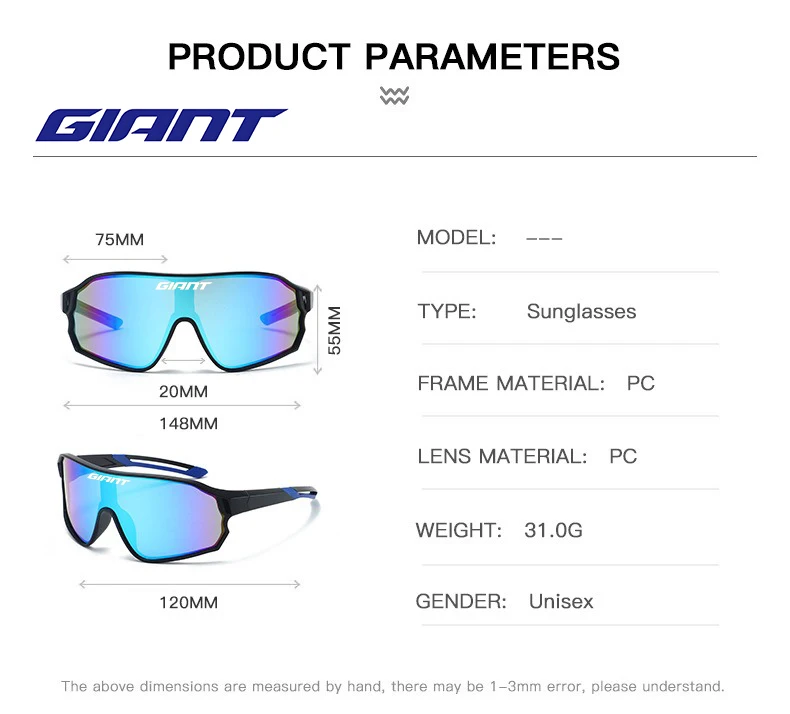 GIANT Top Seller Cycling Glasses UV400 Anti Fog REVO Lenses HD Clarity CE/ANSI Certified Cateye Design MTB/Road Bike