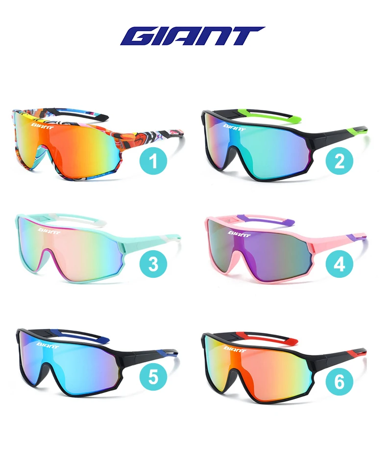 GIANT Top Seller Cycling Glasses UV400 Anti Fog REVO Lenses HD Clarity CE/ANSI Certified Cateye Design MTB/Road Bike