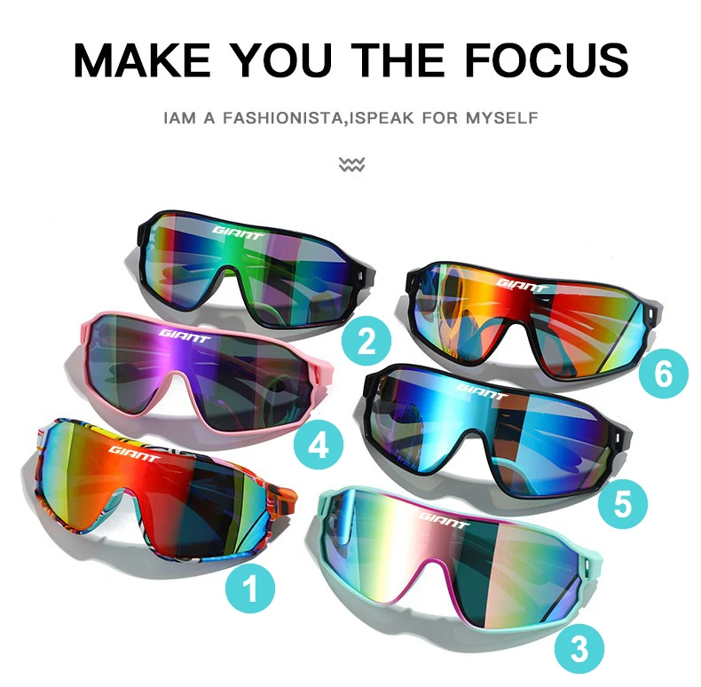 GIANT Top Seller Cycling Glasses UV400 Anti Fog REVO Lenses HD Clarity CE/ANSI Certified Cateye Design MTB/Road Bike