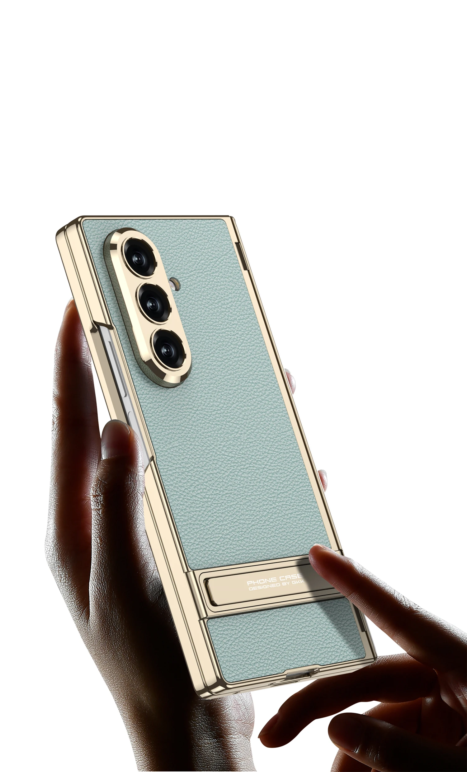 Magnetic Hinge Leather Holder Case For Samsung Galaxy Z Fold 7 Front Screen Glass Plating Frame Cover For Galaxy Z Fold7 Case