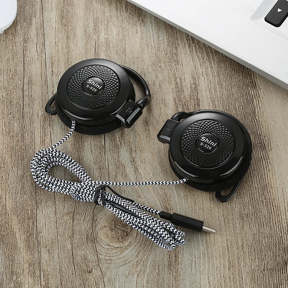 Type-c Wired Headphones Hanging Ear Sports Headset Over-ear Adjustable Volume Earphones For Phones Universal Anti-drop Earplugs