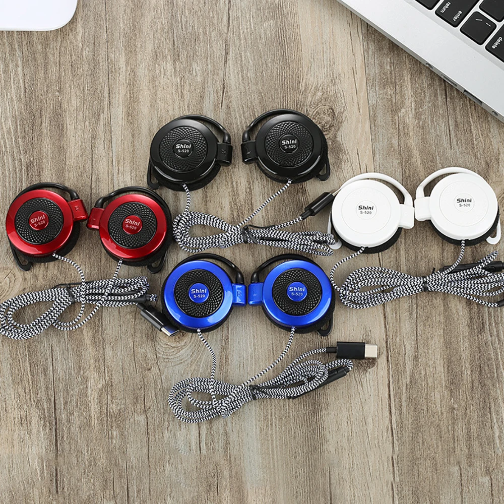Type-c Wired Headphones Hanging Ear Sports Headset Over-ear Adjustable Volume Earphones For Phones Universal Anti-drop Earplugs