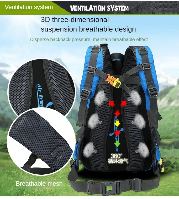 40L Water Resistant Travel Backpack for Hiking Camping Trekking Climbing Lightweight Laptop Daypack Men Women Outdoor Rucksack