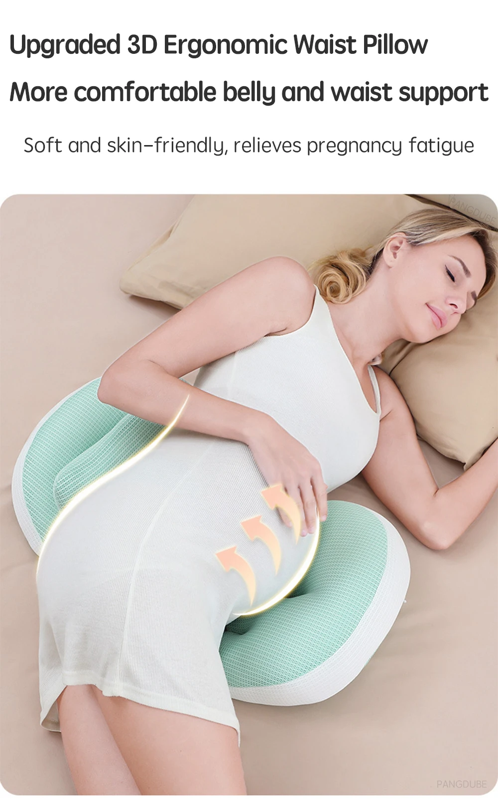PANGDUBE Pregnancy Waist Support Pillow for Pregnant Women Sleeping Body Pillow Care for Pregnancy Cushion Adjustable Length